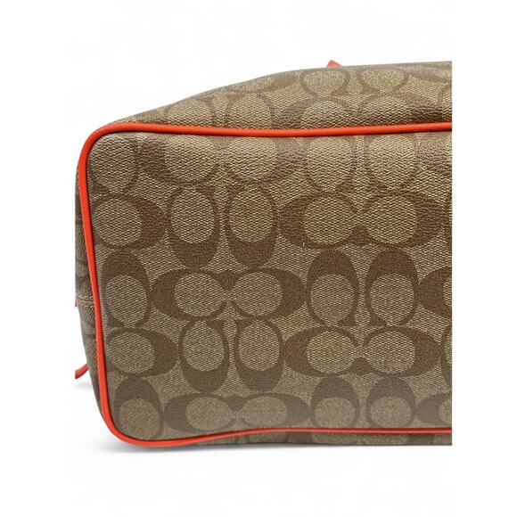 Coach Signature Coated Canvas Drawstring Carryall Bag - Picture 12 of 16